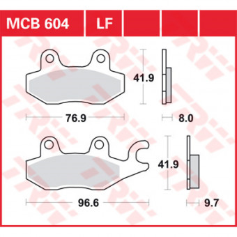 Plaquettes de frein moto TRW TRW Organique MCB604 Plaquettes de frein moto TRW TRW Organique MCB604