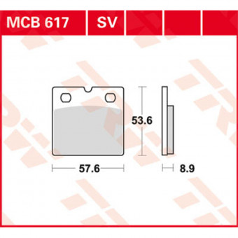 Plaquettes de frein moto TRW TRW Organique MCB617 Plaquettes de frein moto TRW TRW Organique MCB617