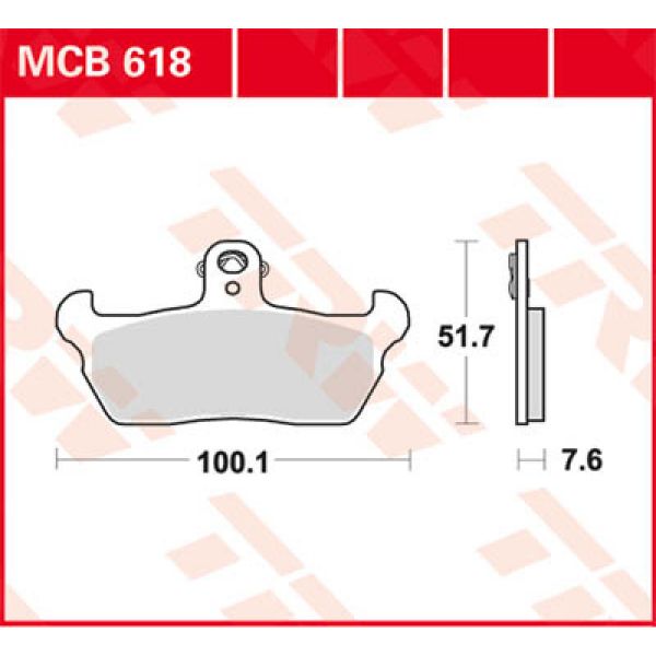 Plaquettes de frein moto TRW TRW Organique MCB618