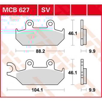 Plaquettes de frein moto TRW TRW Organique MCB627 Plaquettes de frein moto TRW TRW Organique MCB627