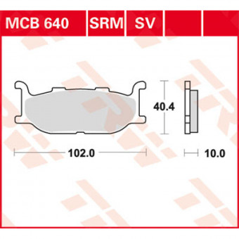 Plaquettes de frein moto TRW TRW Organique MCB640 Plaquettes de frein moto TRW TRW Organique MCB640