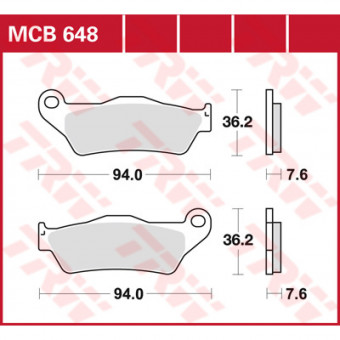 Plaquettes de frein moto TRW TRW Organique MCB648 Plaquettes de frein moto TRW TRW Organique MCB648