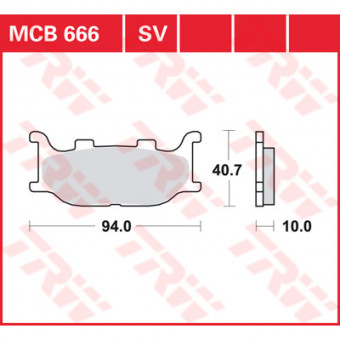 Plaquettes de frein moto TRW TRW Organique MCB666 Plaquettes de frein moto TRW TRW Organique MCB666