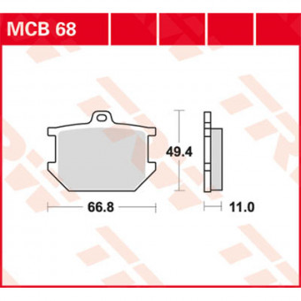 Plaquettes de frein moto TRW TRW Organique MCB68 Plaquettes de frein moto TRW TRW Organique MCB68