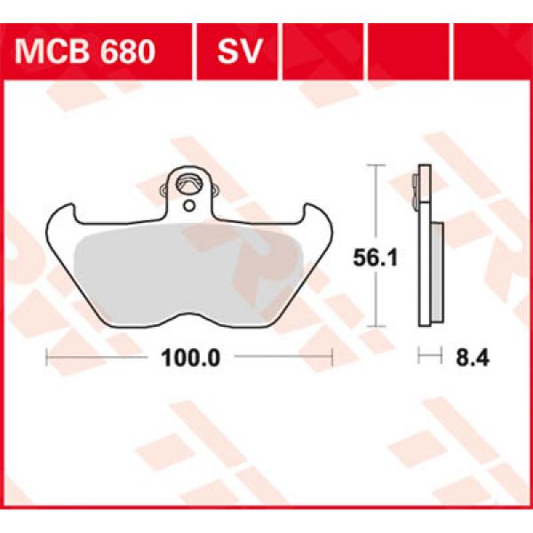 Plaquettes de frein moto TRW TRW Organique MCB680 Plaquettes de frein moto TRW TRW Organique MCB680
