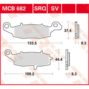 Plaquettes de frein moto TRW TRW Organique MCB682 Plaquettes de frein moto TRW TRW Organique MCB682
