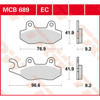 Plaquettes de frein moto TRW TRW Organique MCB689 Plaquettes de frein moto TRW TRW Organique MCB689