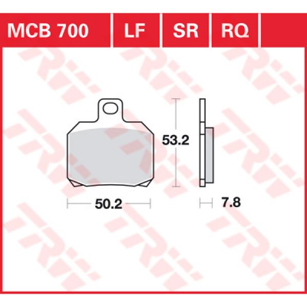Plaquettes de frein moto TRW TRW Organique MCB700