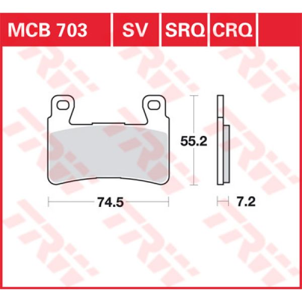 Plaquettes de frein moto TRW TRW Organique MCB703