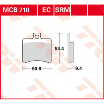 Plaquettes de frein moto TRW TRW Organique MCB710 Plaquettes de frein moto TRW TRW Organique MCB710