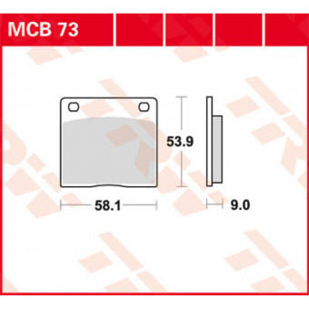 Plaquettes de frein moto TRW TRW Organique MCB73 Plaquettes de frein moto TRW TRW Organique MCB73