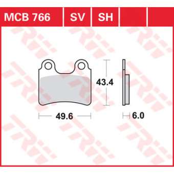 Plaquettes de frein moto TRW TRW Organique MCB766 Plaquettes de frein moto TRW TRW Organique MCB766