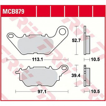 Plaquettes de frein moto TRW TRW Organique MCB879 Plaquettes de frein moto TRW TRW Organique MCB879