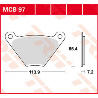 Plaquettes de frein moto TRW TRW Organique MCB97 Plaquettes de frein moto TRW TRW Organique MCB97