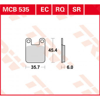 Plaquettes de frein moto TRW TRW Organique Offroad/Scooter MCB535EC Plaquettes de frein moto TRW TRW Organique Offroad/Scooter MCB535EC