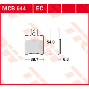 Plaquettes de frein moto TRW TRW Organique Offroad/Scooter MCB644EC Plaquettes de frein moto TRW TRW Organique Offroad/Scooter MCB644EC