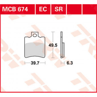 Plaquettes de frein moto TRW TRW Organique Offroad/Scooter MCB674EC Plaquettes de frein moto TRW TRW Organique Offroad/Scooter MCB674EC