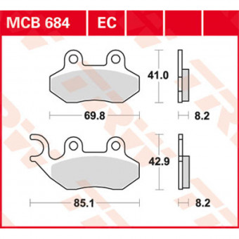 Plaquettes de frein moto TRW TRW Organique Offroad/Scooter MCB684EC Plaquettes de frein moto TRW TRW Organique Offroad/Scooter MCB684EC