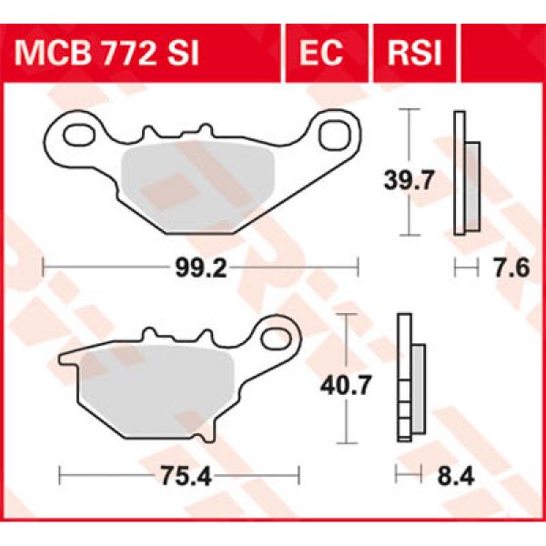 Plaquettes de frein moto TRW TRW Organique Offroad/Scooter MCB772EC