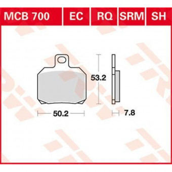 Plaquettes de frein moto TRW TRW Organique Sport MCB700RQ Plaquettes de frein moto TRW TRW Organique Sport MCB700RQ