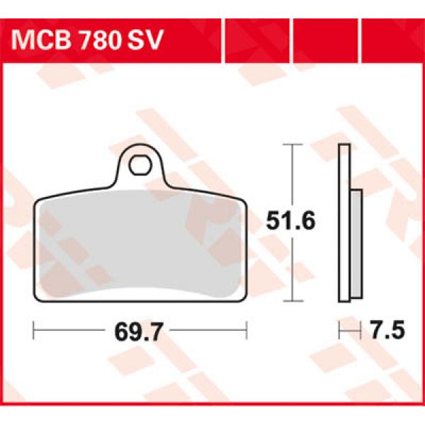 Plaquettes de frein moto TRW TRW Organique Street MCB780