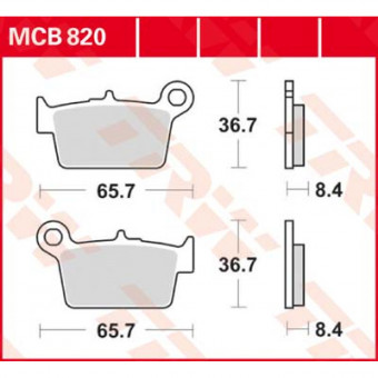 Plaquettes de frein moto TRW TRW Organique Street MCB820 Plaquettes de frein moto TRW TRW Organique Street MCB820