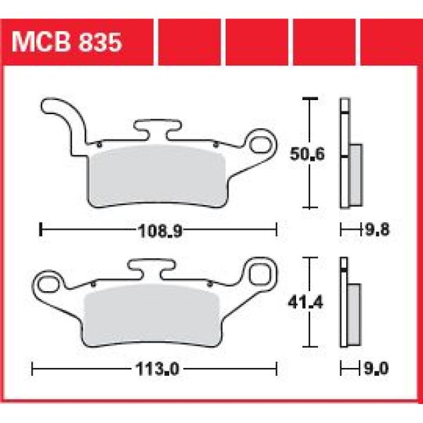 Plaquettes de frein moto TRW TRW Organique Street MCB835