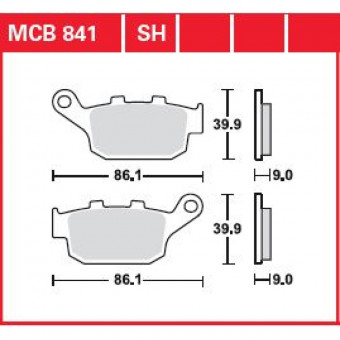 Plaquettes de frein moto TRW TRW Organique Street MCB841 Plaquettes de frein moto TRW TRW Organique Street MCB841