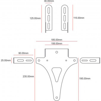 C-Racer Support de plaque CR Universel