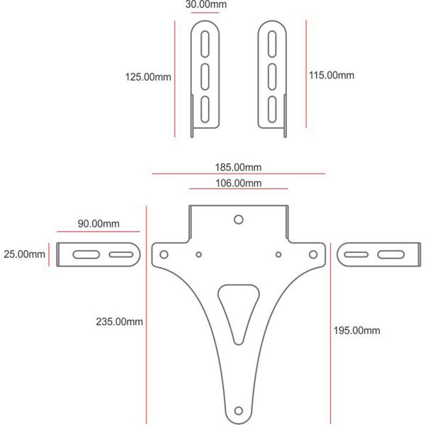 C-Racer Support de plaque CR Universel