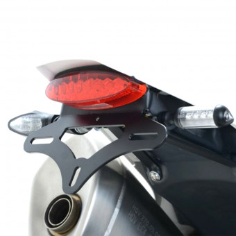 Easyhomie Support de Plaque d'immatriculation de Moto réglable avec  éclairage de Plaque d'immatriculation, Compatible avec Les modèles de Motos  Les