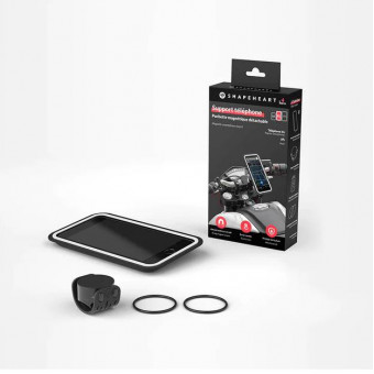 Support téléphone vissé pour vélo sur guidon Shapeheart avec pochette