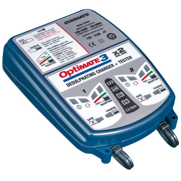 Chargeur de batterie Tecmate Optimate 3 x2 Chargeur Testeur TM-450 Pro