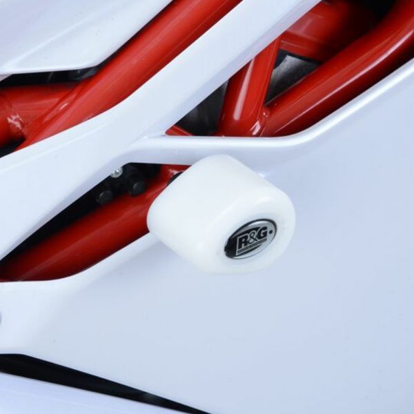 Pare-carter & tampons R&G Racing Tampons De Protection Aero Blanc MV Agusta F4 (10-14)