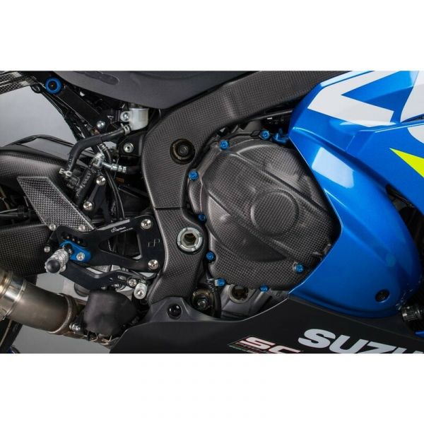 Protection de carter Lightech Couvre-carter embrayage Lightech carbone mat Suzuki GSX-R1000 (17-21)