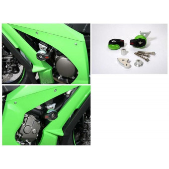 Pare-carter & tampons LSL Kit fixation Crash Pad + Platine LSL Kawasaki ZX-10R (11-18)