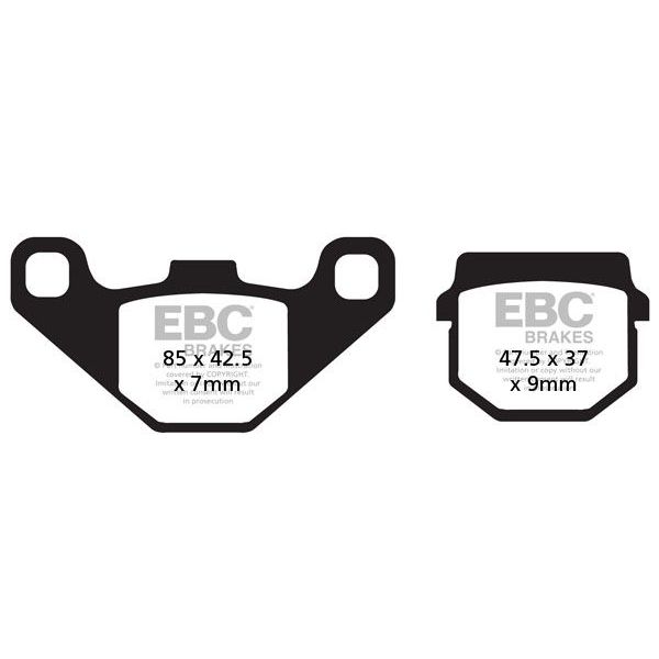 Plaquettes de frein moto EBC EBC Carbone Scooter SFAC083
