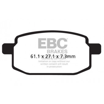 Plaquettes de frein moto EBC EBC Carbone Scooter SFAC169 Plaquettes de frein moto EBC EBC Carbone Scooter SFAC169