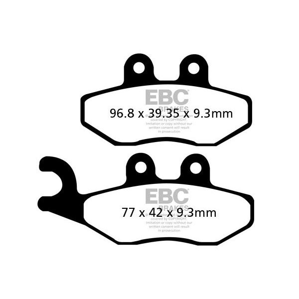 Plaquettes de frein moto EBC EBC Carbone Scooter SFAC353 Plaquettes de frein moto EBC EBC Carbone Scooter SFAC353