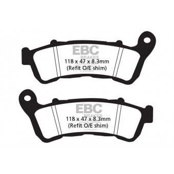 Plaquettes de frein moto EBC EBC Carbone Scooter SFAC388 Plaquettes de frein moto EBC EBC Carbone Scooter SFAC388