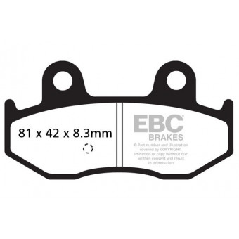 Plaquettes de frein moto EBC EBC Carbone Scooter SFAC411 Plaquettes de frein moto EBC EBC Carbone Scooter SFAC411