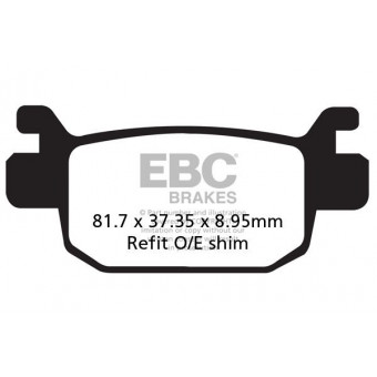 Plaquettes de frein moto EBC EBC Carbone Scooter SFAC415 Plaquettes de frein moto EBC EBC Carbone Scooter SFAC415