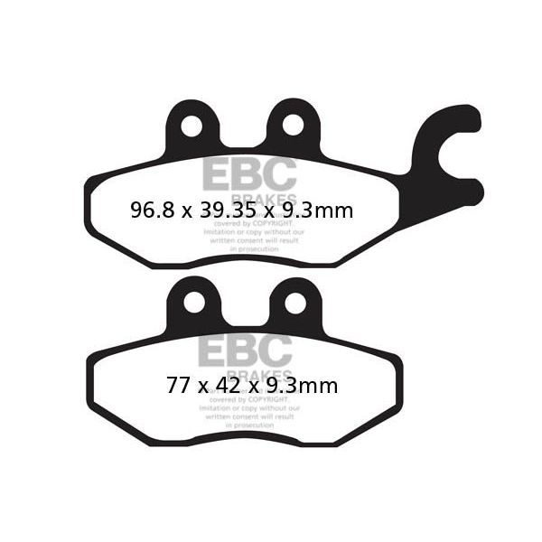 Plaquettes de frein moto EBC EBC Carbone Scooter SFAC418 Plaquettes de frein moto EBC EBC Carbone Scooter SFAC418