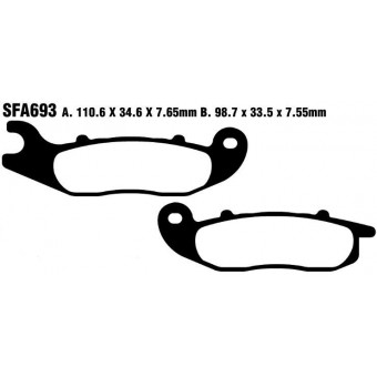Plaquettes de frein moto EBC EBC Carbone Scooter SFAC693 Plaquettes de frein moto EBC EBC Carbone Scooter SFAC693