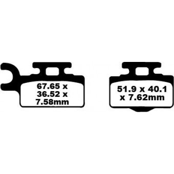 Plaquettes de frein moto EBC EBC Carbone Tout Terrain FA302TT Plaquettes de frein moto EBC EBC Carbone Tout Terrain FA302TT