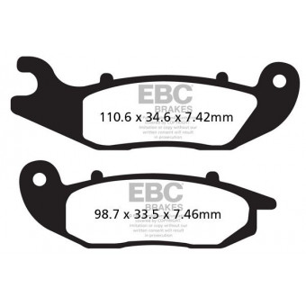 Plaquettes de frein moto EBC EBC Carbone Tout Terrain FA465TT