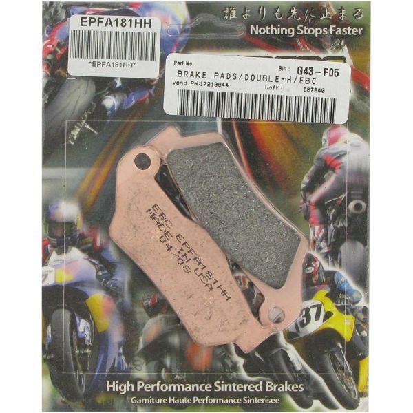 Plaquettes de frein moto EBC EBC Mtal Fritt EPFA181HH