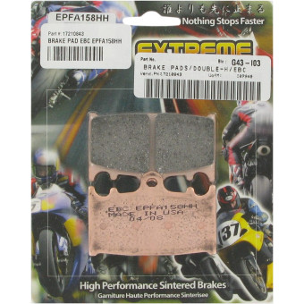 Plaquettes de frein moto EBC EBC Métal Fritté EPFA185HH Plaquettes de frein moto EBC EBC Métal Fritté EPFA185HH