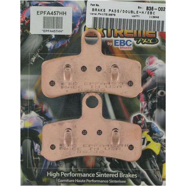 Plaquettes de frein moto EBC EBC Métal Fritté EPFA457HH Plaquettes de frein moto EBC EBC Métal Fritté EPFA457HH