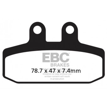Plaquettes de frein moto EBC EBC Métal Fritté Scooter SFA256HH Plaquettes de frein moto EBC EBC Métal Fritté Scooter SFA256HH